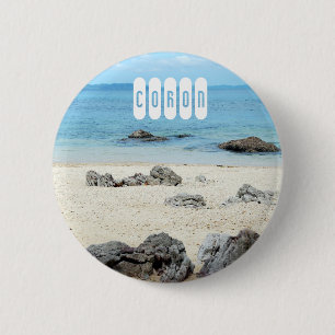 Badge Rond 5 Cm Plage de Coron à Palawan Philippines