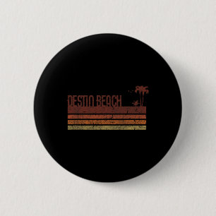 Badge Rond 5 Cm Plage de Destin Floride Vintage 70s 80s Vacances H