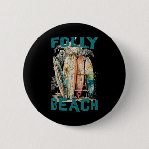 Badge Rond 5 Cm Plage de Folly Hommes Femmes Filles Enfants 