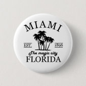 Badge Rond 5 Cm Plage de Miami City en Floride (Devant)