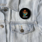 Badge Rond 5 Cm Plage de Naples Floride Surfboard Surf Rétro (En situation)