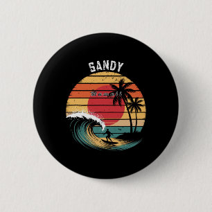 Badge Rond 5 Cm Plage de sable Hawaï Plage Surf