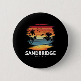 Badge Rond 5 Cm Plage de Sandbridge Virginie Surfboard Surf Vintag