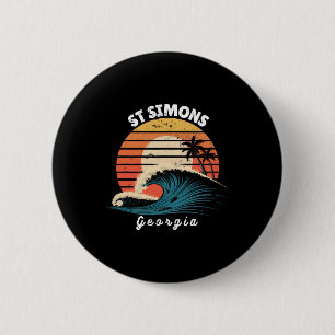 Badge Rond 5 Cm Plage de St Simons Géorgie Femmes Hommes Planche à