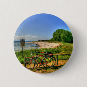 Badge Rond 5 Cm Plage de Thiessow sur l'île de Ruegen