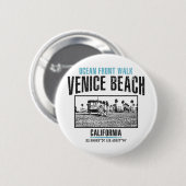 Badge Rond 5 Cm Plage de Venice (Devant & derrière)