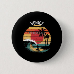 Badge Rond 5 Cm Plage de Venise Californie Plage Surf