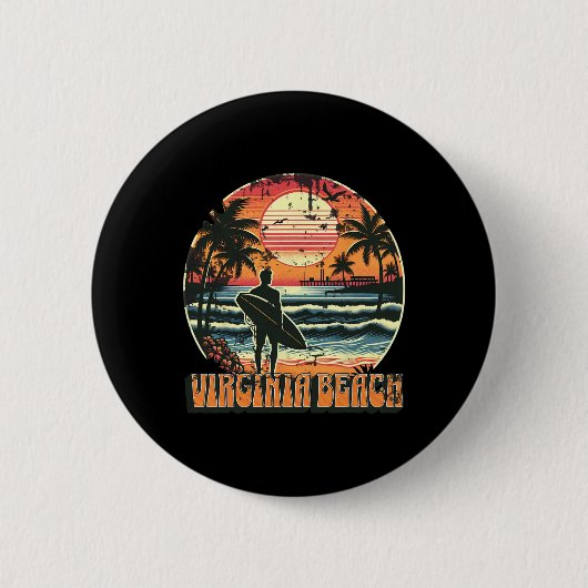 Badge Rond 5 Cm Plage de Virginie _4 (Devant)