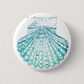 Badge Rond 5 Cm plage d'été turquoise couleur bleu mermaid coquill (Devant)