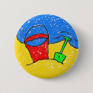 Badge Rond 5 Cm Plage étalée