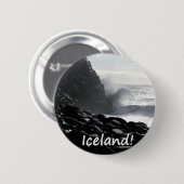 Badge Rond 5 Cm Plage Islande de Reynisfjara (Devant & derrière)