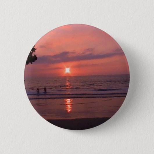 Badge Rond 5 Cm Plage romantique Hawaii Sunset Ocean Beach (Devant)