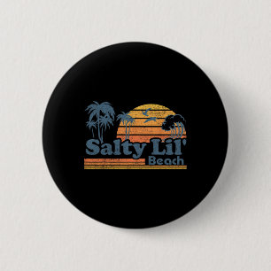 Badge Rond 5 Cm Plage salée drôle de vacances d'été vintage surf