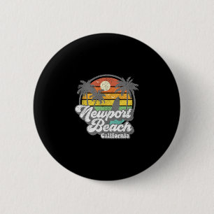 Badge Rond 5 Cm Plage vintage de Newport Beach Californie Ca Surf