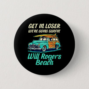 Badge Rond 5 Cm Plage Will Rogers Californie Surf Femmes Hommes Vi