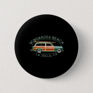 Badge Rond 5 Cm Plage Windansea, La Jolla, Californie Surf Vintage