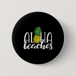 Badge Rond 5 Cm Plages Aloha Fête de Bachelorette Hawaïenne Ananas