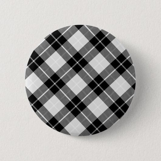 Badge Rond 5 Cm Plaid noir et blanc (Devant)