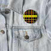 Badge Rond 5 Cm Plaid orange et jaune (En situation)