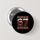 Badge Rond 5 Cm Plaid Snowflake Six Seven Christmas 67 Meme (Devant & derrière)