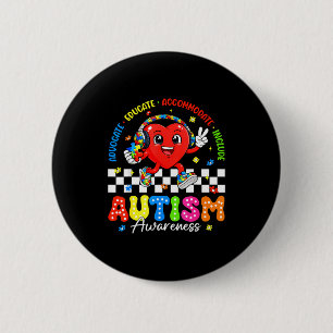 Badge Rond 5 Cm Plaider pour l'inclusion éducation spéciale autism