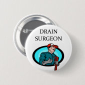 Badge Rond 5 Cm Plaisanterie de PLOMBIER (Devant & derrière)