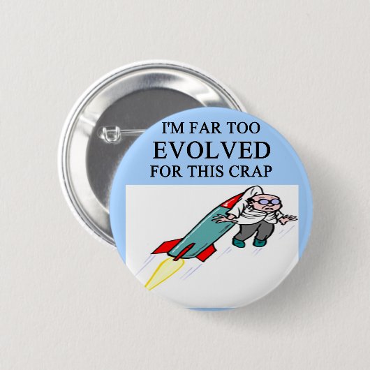 Badge Rond 5 Cm plaisanterie d'évolution (Devant & derrière)