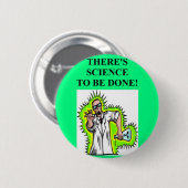 Badge Rond 5 Cm plaisanterie folle de scientifique (Devant & derrière)