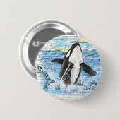 Badge Rond 5 Cm Plan Breaching Orca (Devant & derrière)