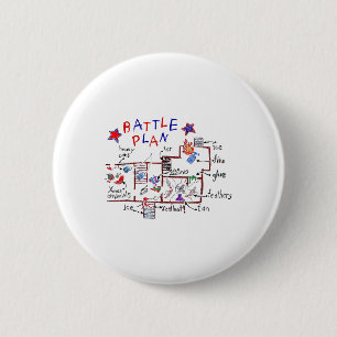 Badge Rond 5 Cm Plan de bataille amusant Noël Accueil Enfants Main