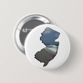 Badge Rond 5 Cm Plan de l'État de New Jersey Shore (Devant & derrière)