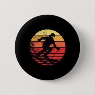 Badge Rond 5 Cm Planche à neige Coucher de soleil Sports d'hiver S