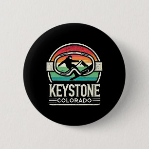 Badge Rond 5 Cm Planche à neige rétro Keystone Colorado Montagne N