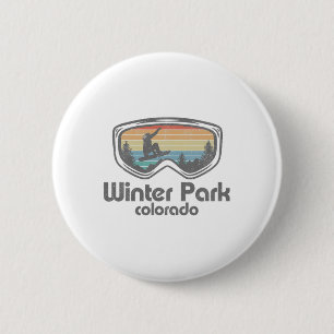 Badge Rond 5 Cm Planche à neige rétro Winter Park Colorado Snowboa