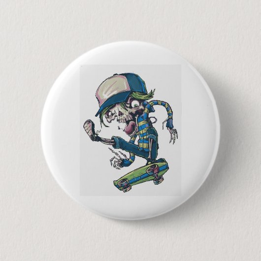 Badge Rond 5 Cm planche à roulettes bizarre (Devant)