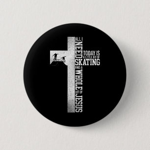 Badge Rond 5 Cm Planche à roulettes Tout Un Tas De Jésus Croix Fai