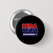 Badge Rond 5 Cm Planche à roulettes Usa (Devant & derrière)