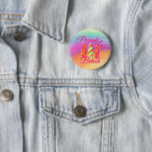 Badge Rond 5 Cm Planches de surf de Paradise Beach (En situation)