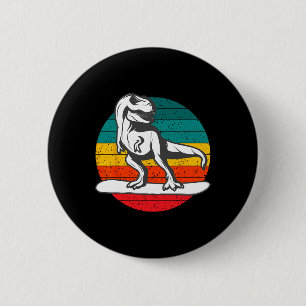 Badge Rond 5 Cm Planchiste Dinosaure Planche à Neige Sports d'Hive