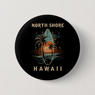 Badge Rond 5 Cm Planchiste North Shore Hawaï Planche de surf Surf