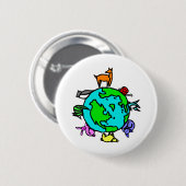 Badge Rond 5 Cm Planète animale (Devant & derrière)