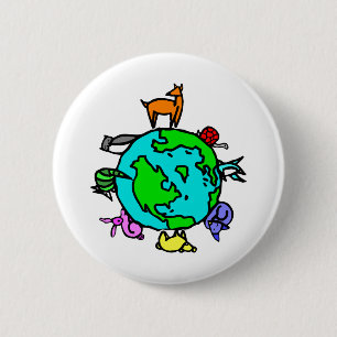 Badge Rond 5 Cm Planète animale