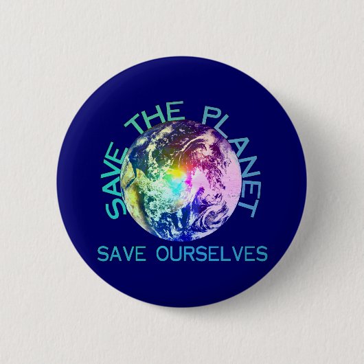 Badge Rond 5 Cm Planète d'arc-en-ciel (Devant)