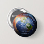 Badge Rond 5 Cm Planète de texte personnalisé Terre (Devant & derrière)