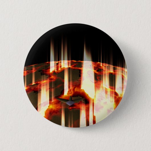 Badge Rond 5 Cm planète en feu (Devant)