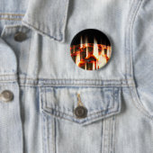 Badge Rond 5 Cm planète en feu (En situation)