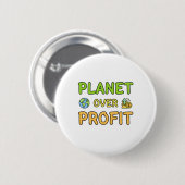 Badge Rond 5 Cm Planète sur le profit - Bouton de durabilité (Devant & derrière)
