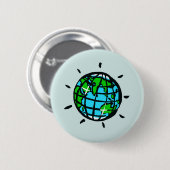 Badge Rond 5 Cm Planète Terre -Conservation -Jour des terres (Devant & derrière)