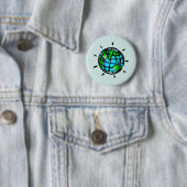 Badge Rond 5 Cm Planète Terre -Conservation -Jour des terres (En situation)
