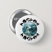 Badge Rond 5 Cm planète Terre piratée (Devant & derrière)